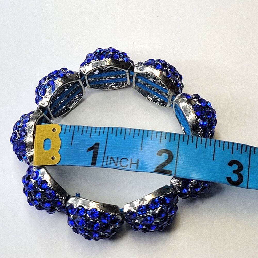 Blue Crystal Rhinestone Bracelet - Picture 5 of 9